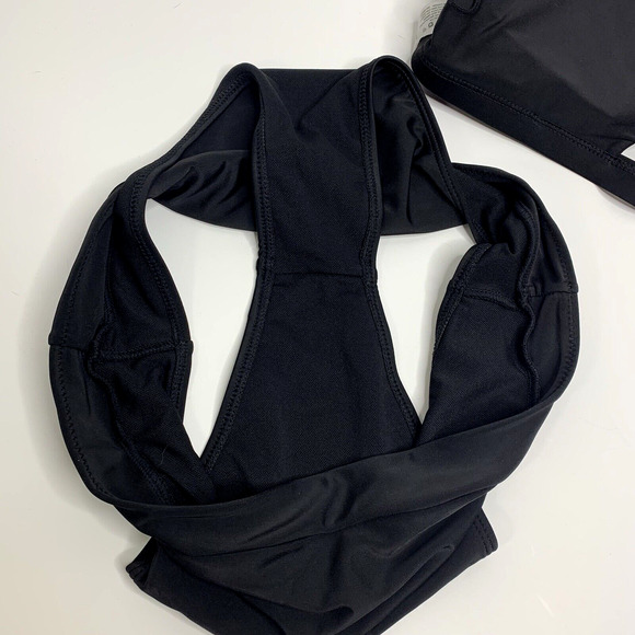 Elsoyo Womens High Waist Bikini Set Size Large Black High Cut Padded - Picture 13 of 13